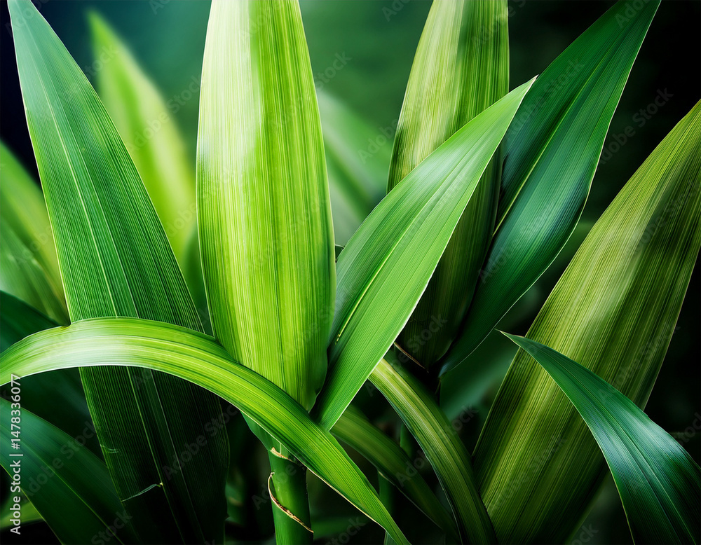 Obraz premium green bamboo asian plant foliage tropical nature