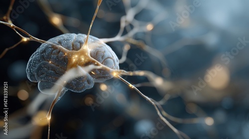 A dynamic conceptual representation of a digital brain with glowing synapses illustrating the interaction of expert models emphasizing the synergy between different AI components in