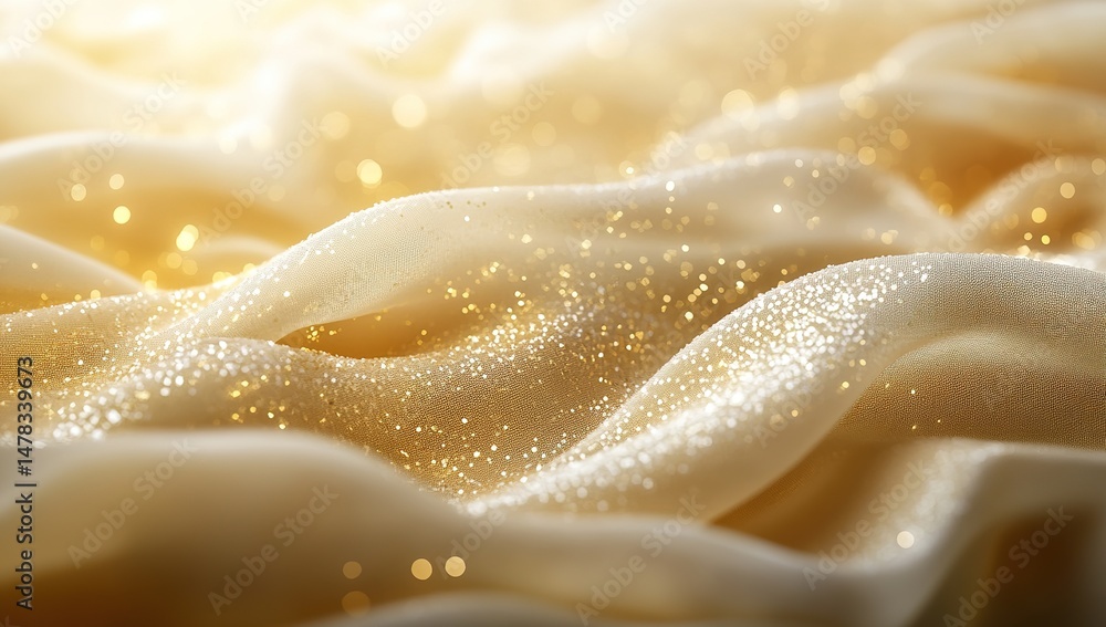 Fototapeta premium Golden Glitter Fabric Texture Background