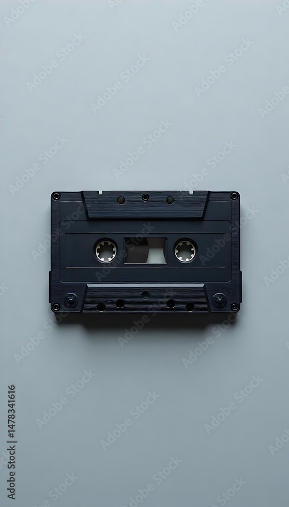 Obraz premium Generative AI image featuring a retro audio cassette tape on a plain background