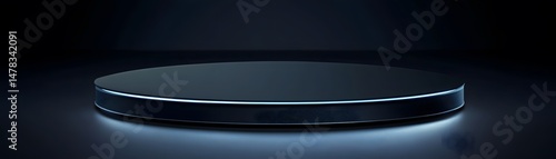 Dark circular stage platform for presentation