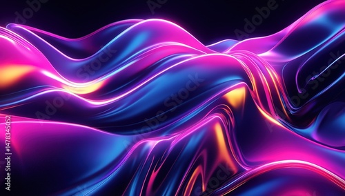 Abstract Liquid Design With Neon Colors
