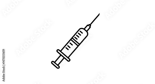 Medical Syringe: A sterile medical syringe with a needle, meticulously illustrated. Evoking themes of health, vaccination, and scientific progress. 