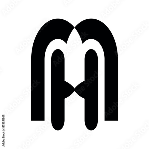 hm letter icon Logo alphabet vector design.