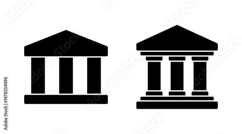 Bank icon vector. Bank sign and symbol, museum, university