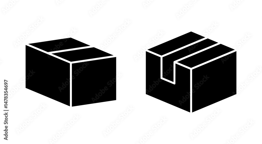 Fototapeta premium Box icon vector. box sign and symbol, parcel, package