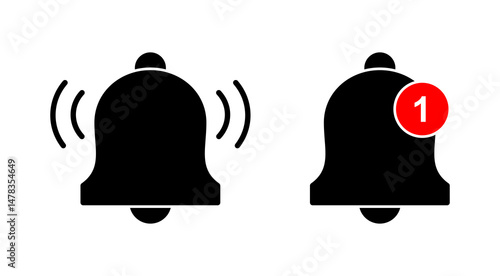 Bell icon vector. Notification sign and symbol for web site design