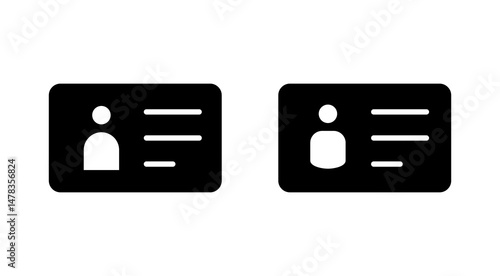 License icon vector. ID card icon. driver license, staff identification card