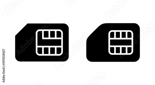 Sim card icon vector. dual sim card sign and symbol