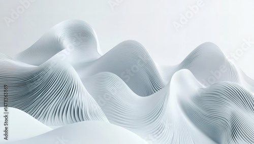 Abstract White And Grey Geometric Waves