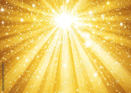 Bright Golden Sunburst Background