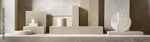 Abstract composition of neutral geometric forms.