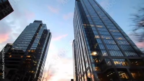 Wallpaper Mural Modern city architecture of skyscraper against sky.  Generative AI. Torontodigital.ca