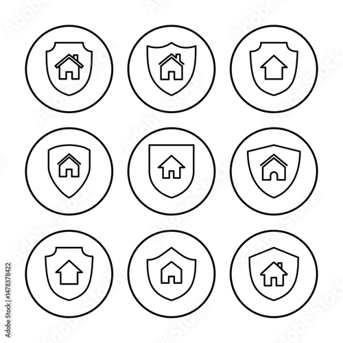 home insurance icon vector. home protection icon