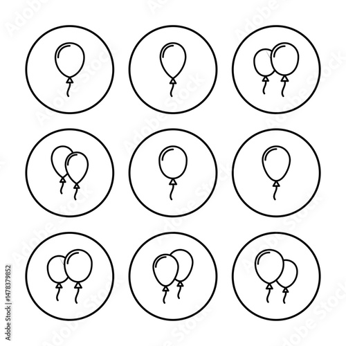 Balloon icon vector. party balloon icon decoration birthday vector. Balloon black silhouette icon
