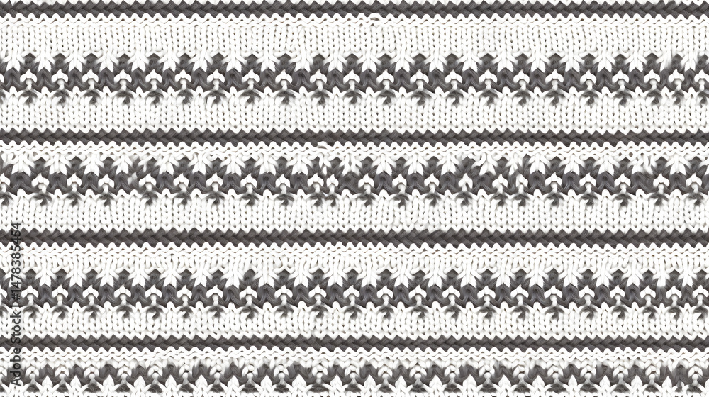 Professional knitting seamless monochrome ornamental pattern for creative design projects Professional knitting seamless monochrome ornamental pattern for creative design projects