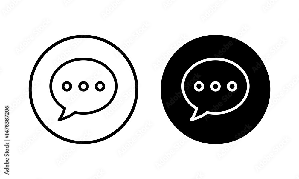 Fototapeta premium Chat icon vector illustration. speech bubble sign and symbol. comment icon. message