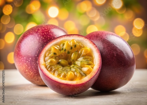 Passion Fruit Bokeh Photography: Isolated PNG Images, High-Resolution Stock Photos, Delicious Tropical Fruit Backgrounds