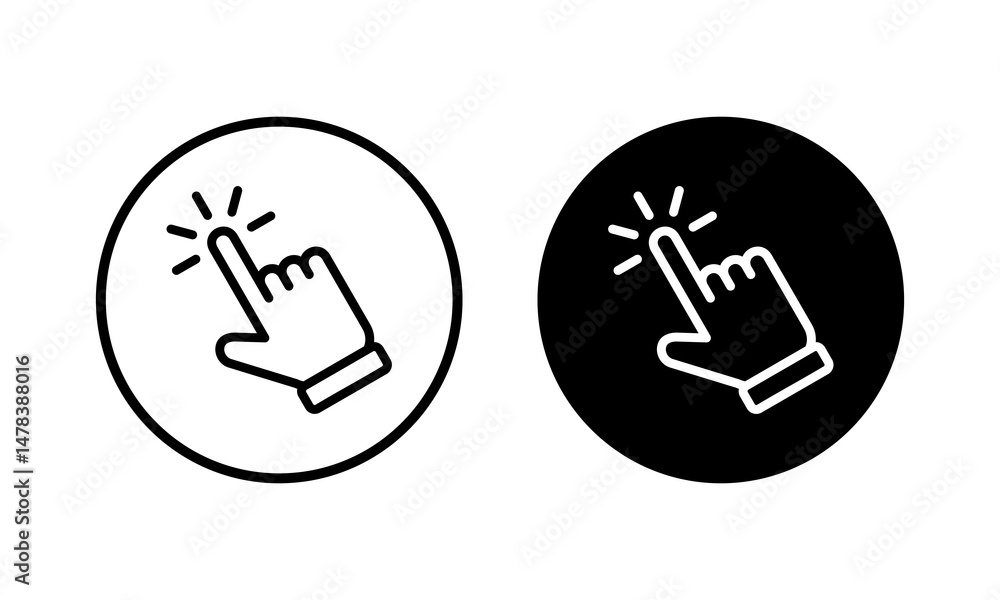 Hand click icon vector illustration. pointer sign and symbol. hand cursor icon Hand click icon vector illustration. pointer sign and symbol. hand cursor icon