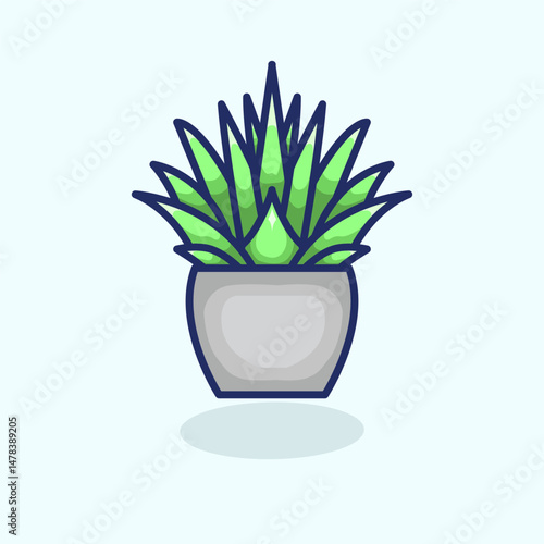 Vector illustration of plant on pot symbolizing indoor greenery natural decor and cozy living spaces Perfect for home decoration botanical Editable and scalable for digital and print use