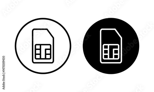 Sim card icon vector illustration. dual sim card sign and symbol
