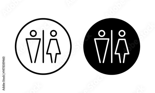 Toilet icon vector illustration. Girls and boys restrooms sign and symbol. bathroom sign. wc, lavatory