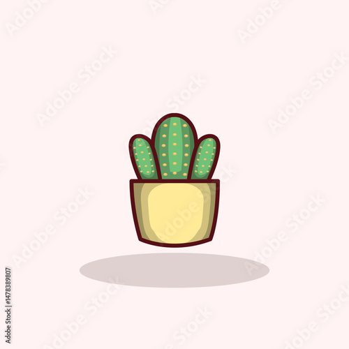 Vector illustration of plant on pot symbolizing indoor greenery natural decor and cozy living spaces Perfect for home decoration botanical Editable and scalable for digital and print use
