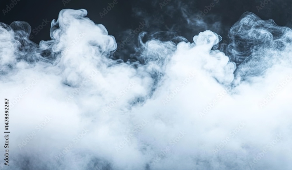 Obraz premium Abstract White Smoke Clouds On Dark Background