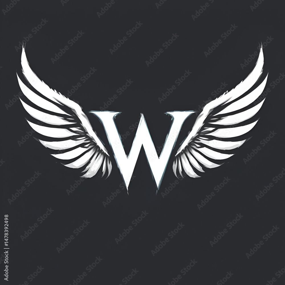 Fototapeta premium modern wings w letter logo vector