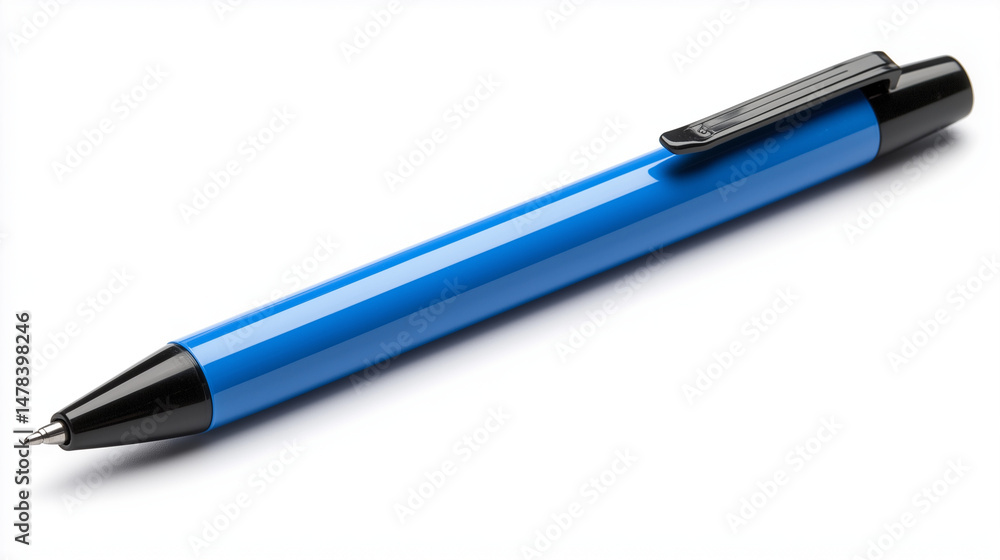 Elegant blue writing instrument on white Elegant blue writing instrument on white