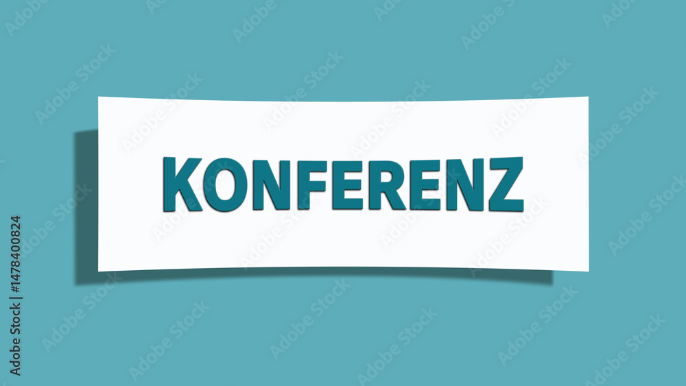 Konferenz (conference) - A card isolated on light green background. Konferenz (conference) - A card isolated on light green background.