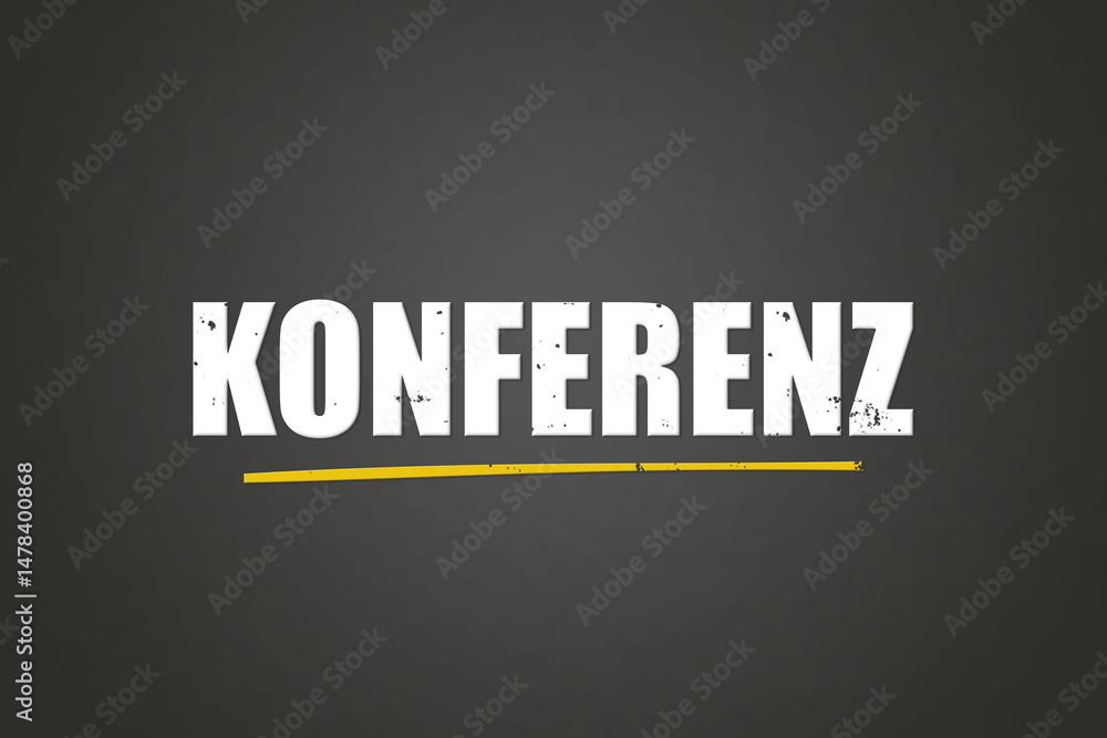 Obraz premium Konferenz (conference) - A blackboard with white text.