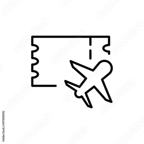 airplane ticket outline icon vector design good for web or mobile app