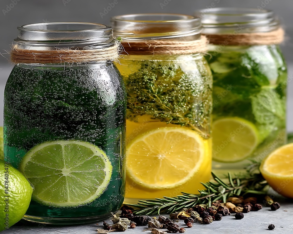 Colorful Iced Refreshments on Gray Colorful Iced Refreshments on Gray