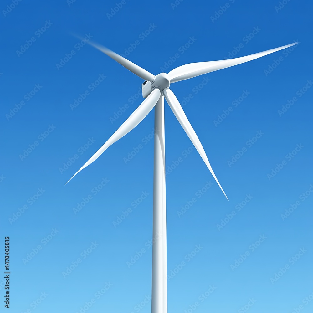 Wind turbine against a clear blue sky Wind turbine against a clear blue sky