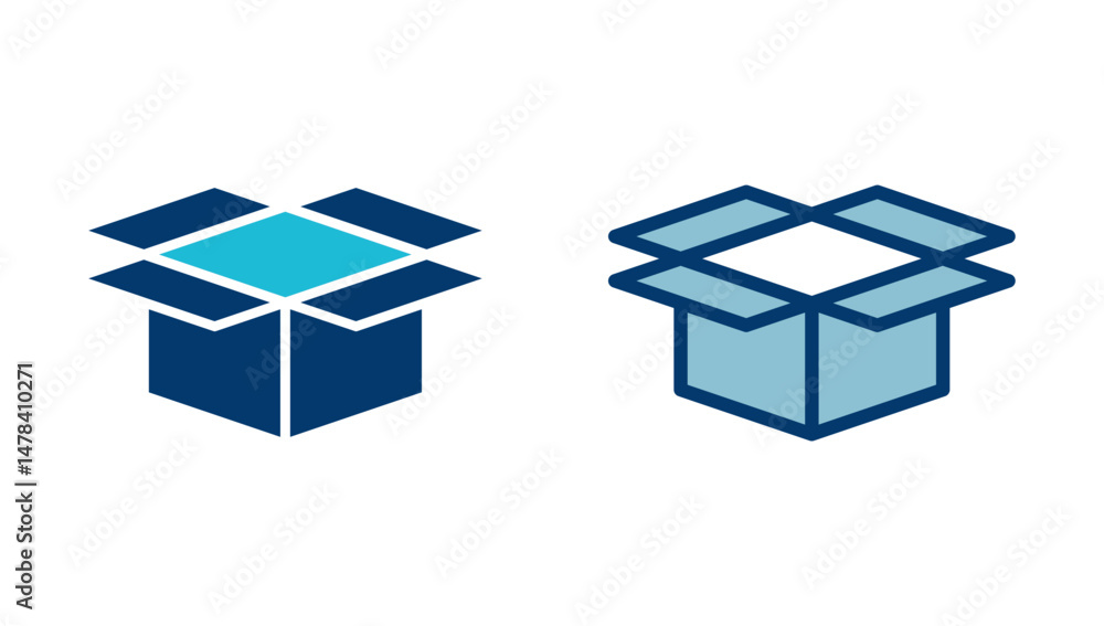 Box icon vector isolated on white background. Cardboard box, packaging open. Box vector icon Box icon vector isolated on white background. Cardboard box, packaging open. Box vector icon