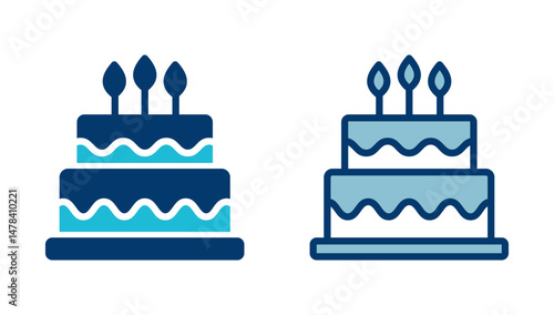 Cake icon vector isolated on white background. Cake vector. Birthday cake icon