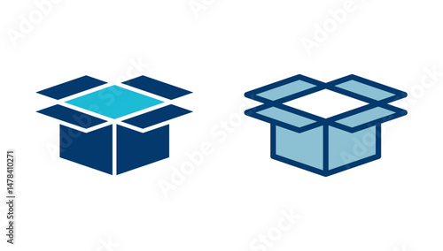 Box icon vector isolated on white background. Cardboard box, packaging open. Box vector icon