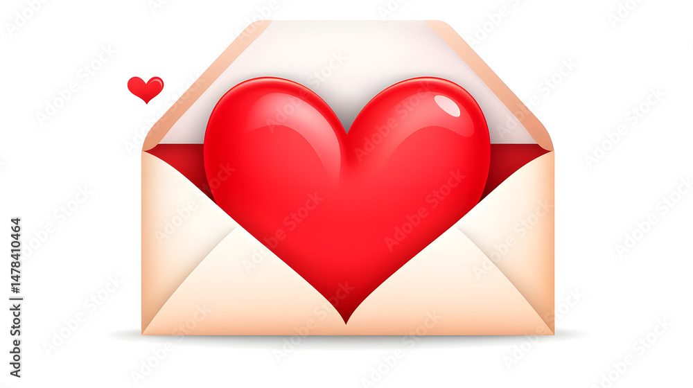 Colorful Valentine's Day Envelope with Heart Illustration for Greeting Cards and Invitations Colorful Valentine's Day Envelope with Heart Illustration for Greeting Cards and Invitations