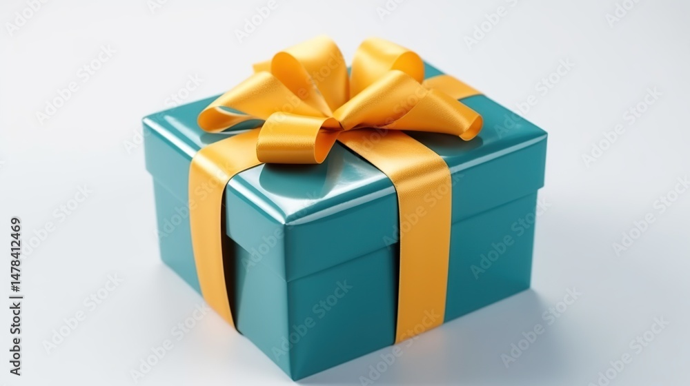 Gift Box with a Yellow Ribbon Gift Box with a Yellow Ribbon