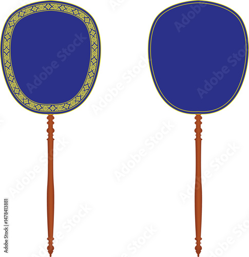 buddhist-fan-set,
monk-ceremonial-fans,
four-buddhist-monastic-fans,
thai-buddhist-handheld-fans
