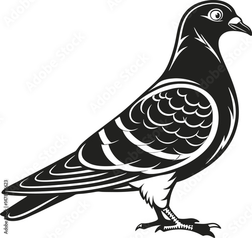 Standing Pigeon Illustration