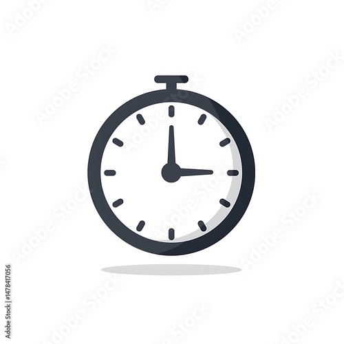 Free Download Classic Stopwatch Icon, Time Management and Urgency Concept, Flat Design - GFXLoad