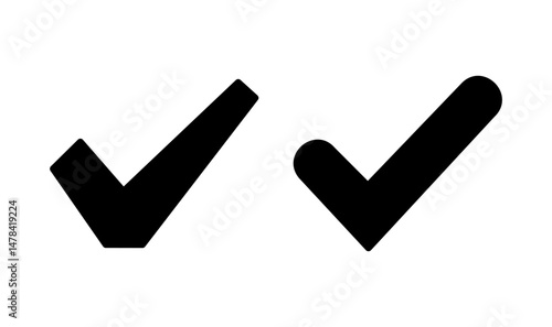 Check mark icon logo design. Tick mark sign and symbol