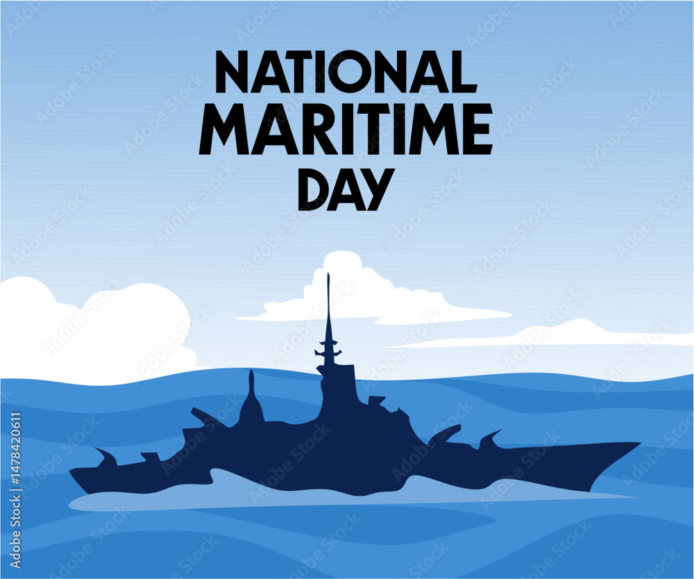 Naklejka premium national maritime day for a better maritime world