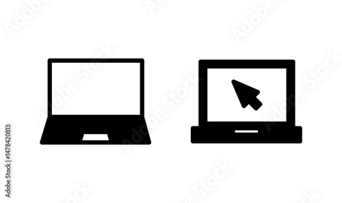 Laptop icon logo design. computer sign and symbol