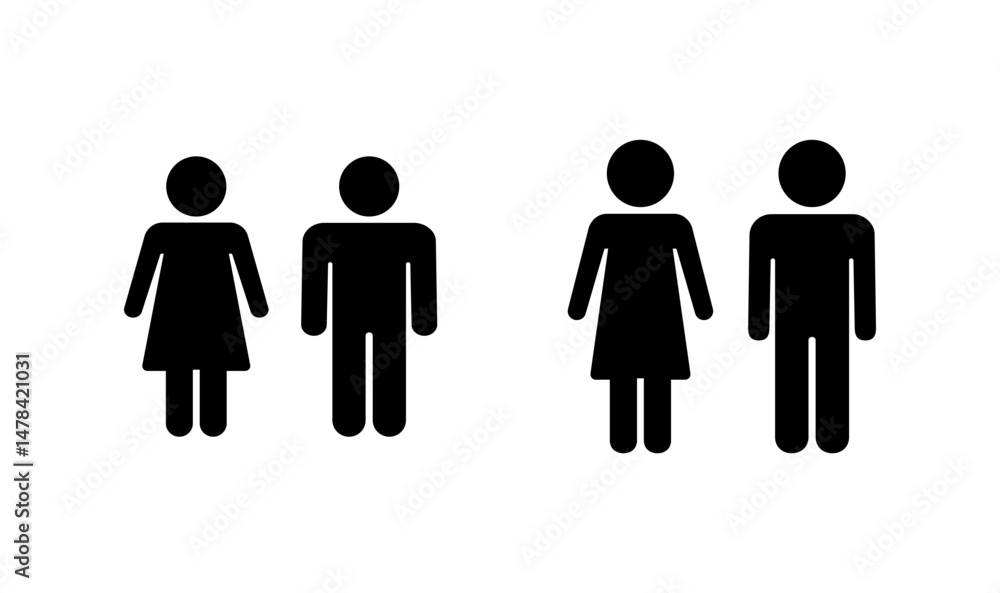 Man and woman icon logo design. male and female sign and symbol. Girls and boys Man and woman icon logo design. male and female sign and symbol. Girls and boys