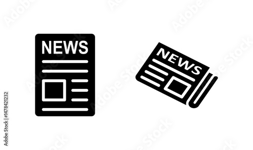 Newspaper icon logo design. news paper sign and symbolign