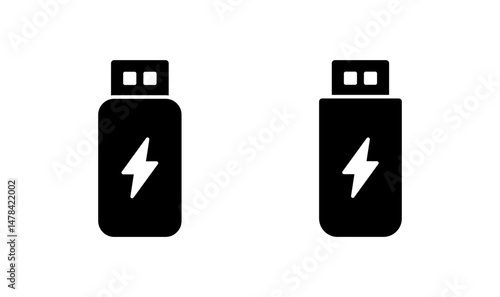 Usb icon logo design. Flash disk sign and symbol. flash drive sign. usb charging
