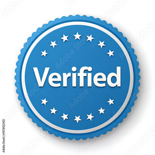 verified blue badge for authentication and approval
